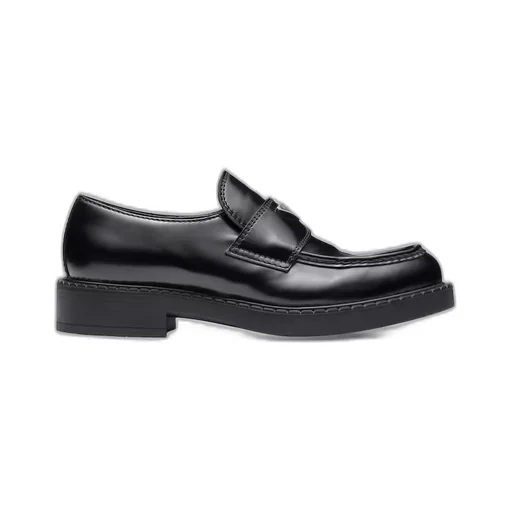 Chocolate brushed leather loafers