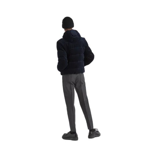 Cropped corduroy down jacket