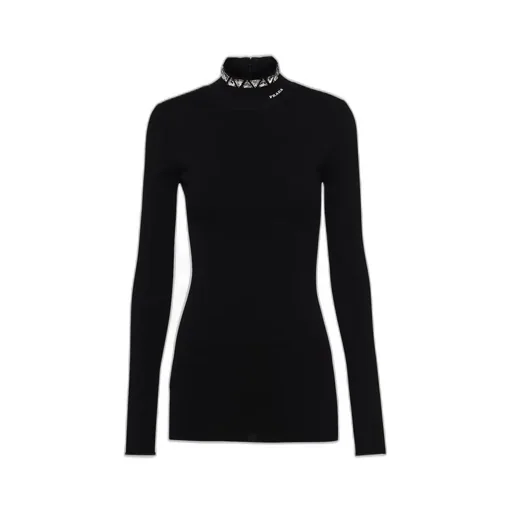Viscose turtleneck with crystals