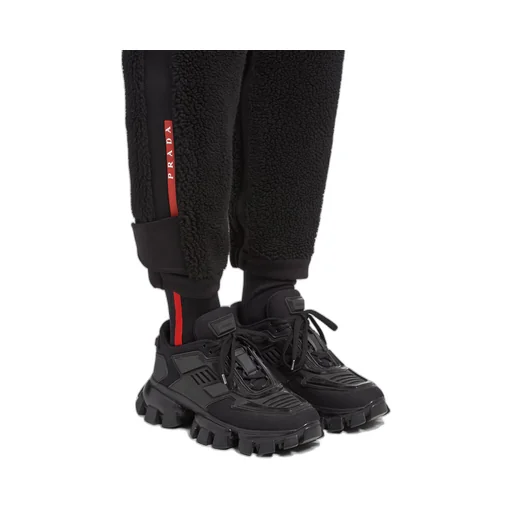 Fleece and recycled technical fabric joggers