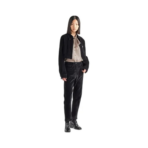 Five-pocket velvet denim jeans