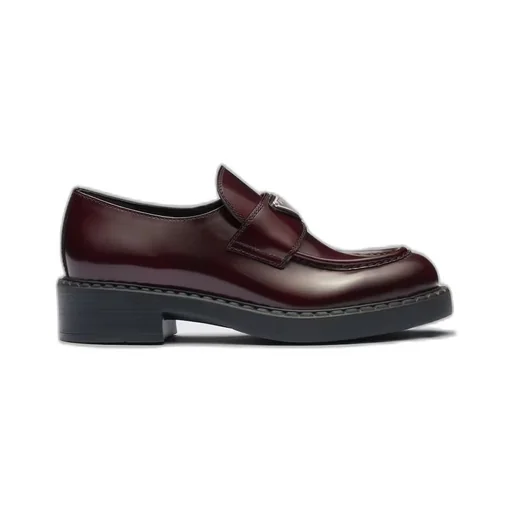 Chocolate brushed leather loafers