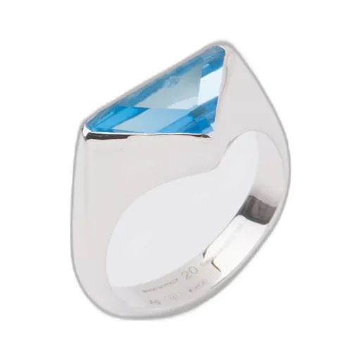Swiss Blue Topaz logo ring