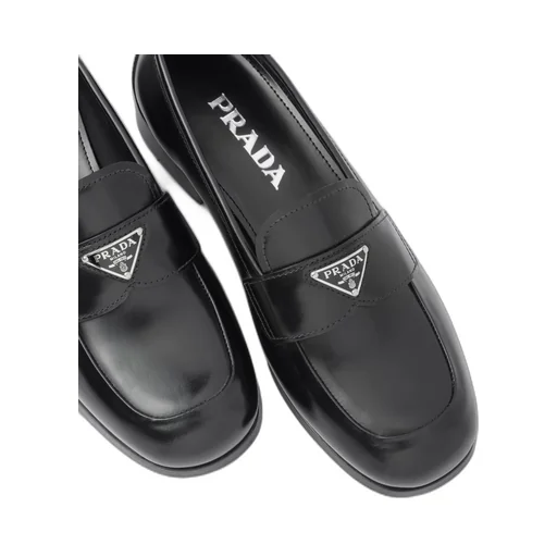 Brushed leather loafers