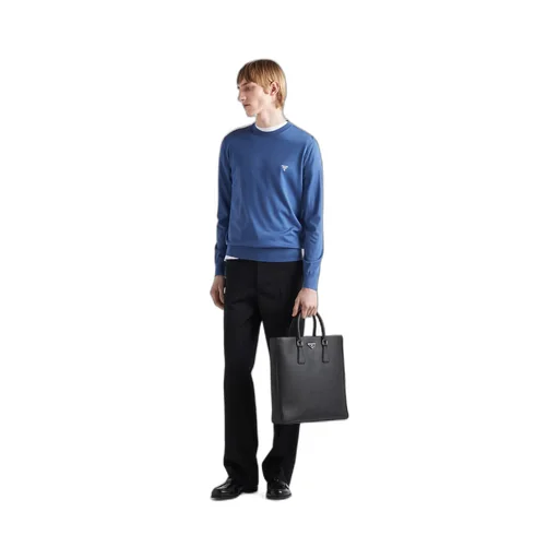 Superfine wool crew-neck sweater