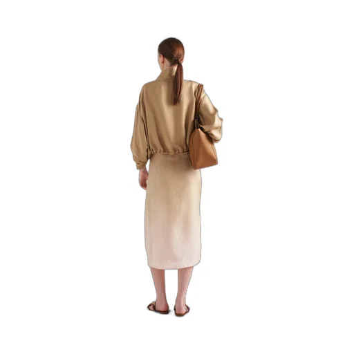 Silk twill blouson jacket