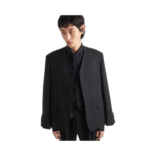 Single-breasted mohair wool jacket