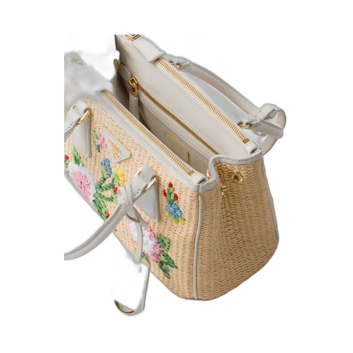 Small Prada Galleria crochet and leather bag