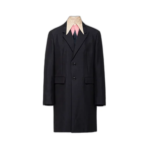 Mohair wool coat with collar