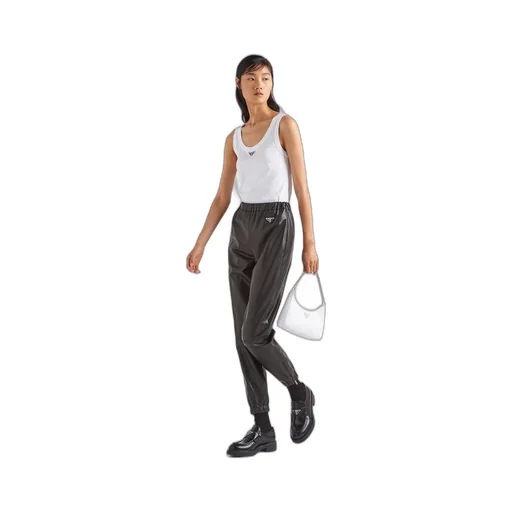 Nappa leather joggers