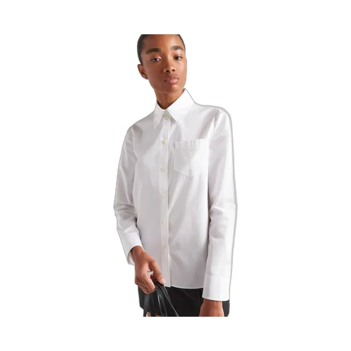 Embroidered poplin shirt