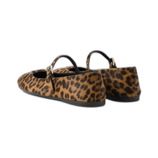 Printed leather ballerinas