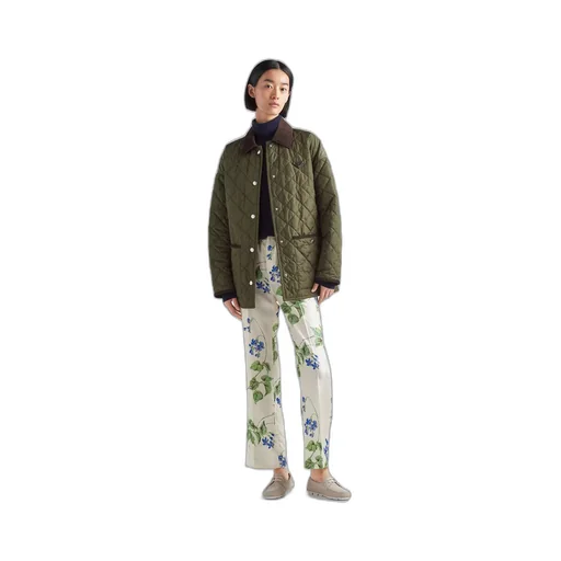 Printed twill pants