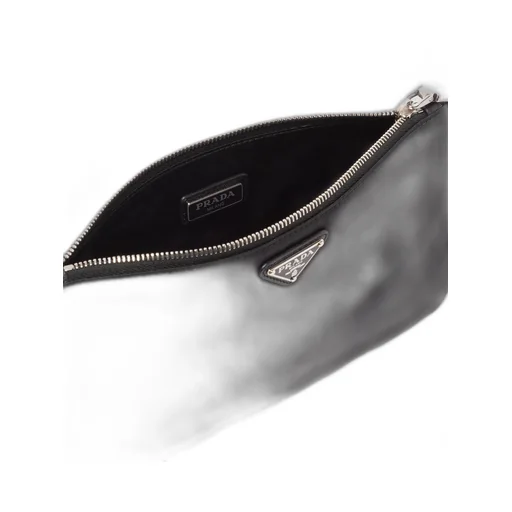 Re-Nylon and Saffiano leather pouch