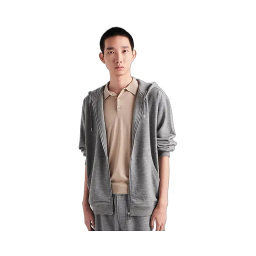 Cashmere blend cardigan hoodie