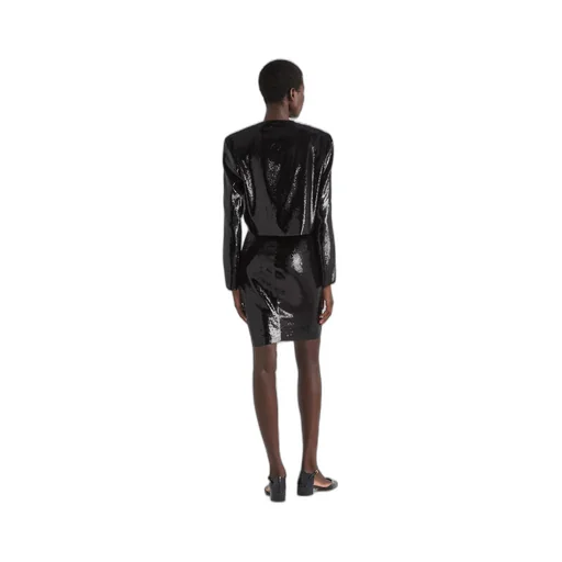 Single-breasted sequin jacket