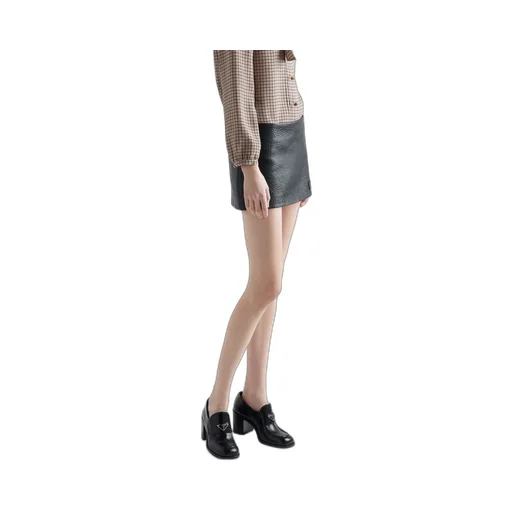 Nappa leather miniskirt