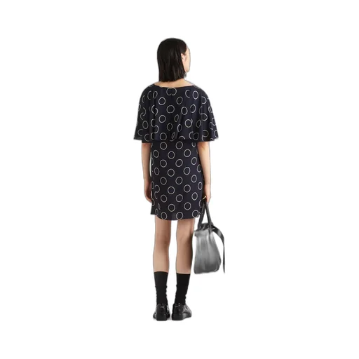 Printed sablé mini-dress