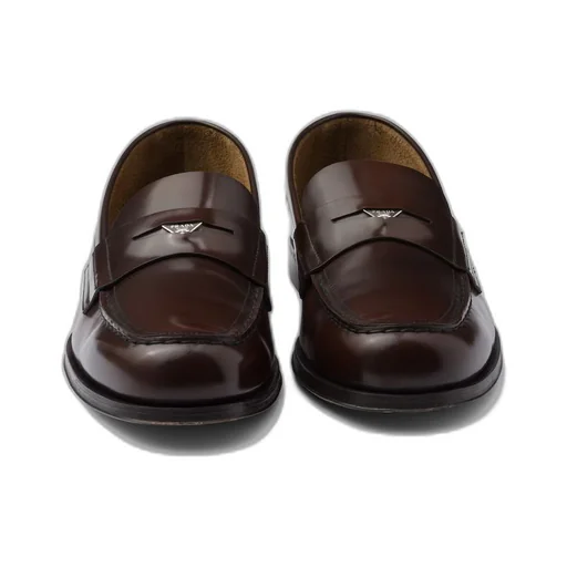 Brushed leather loafers