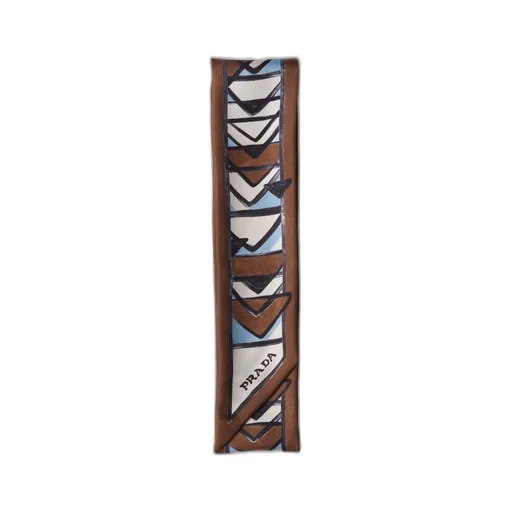 Printed twill skinny scarf