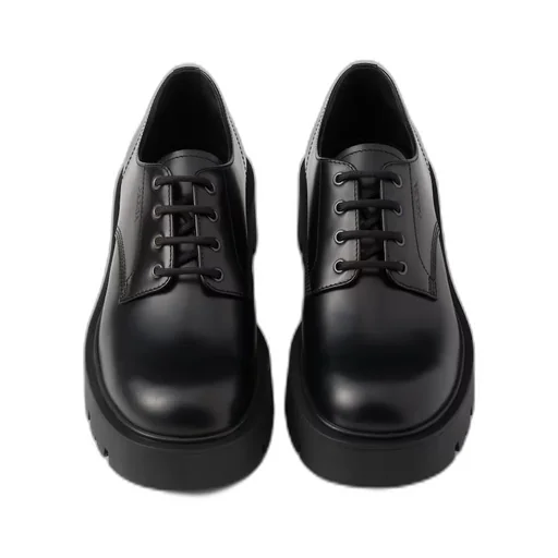 Brushed leather derby shoes