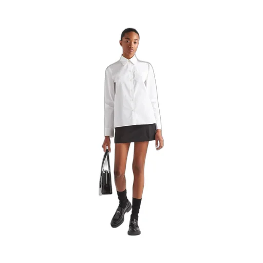 Embroidered poplin shirt