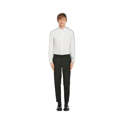 Stretch poplin tuxedo shirt