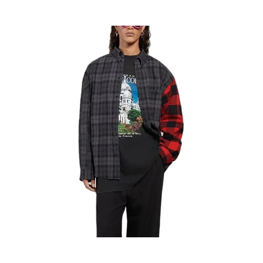 Patchwork Plaid Flannel Shirt