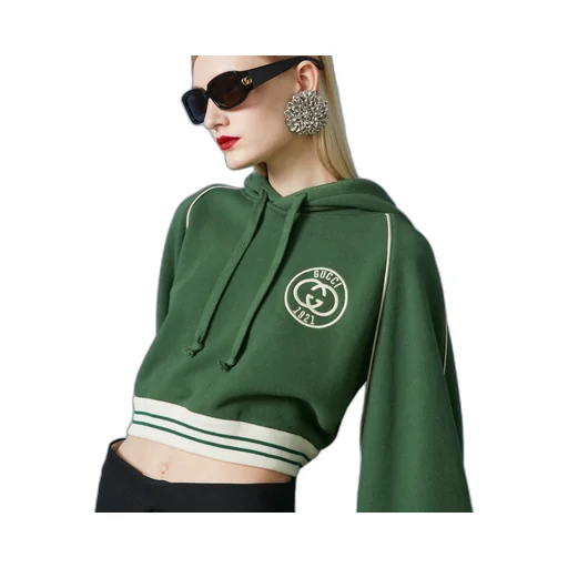 Cotton jersey hooded sweatshirt