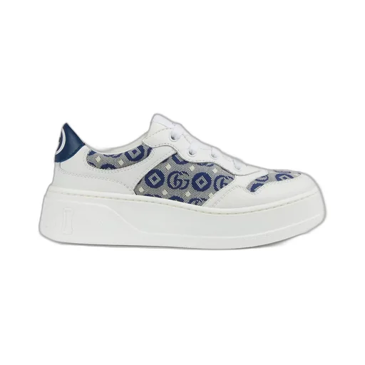 Children's leather platform trainer