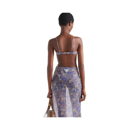 Printed nylonette bra