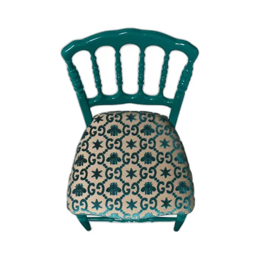 Wood chair with GG jacquard