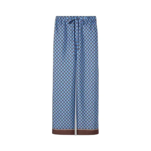 GG print silk pants