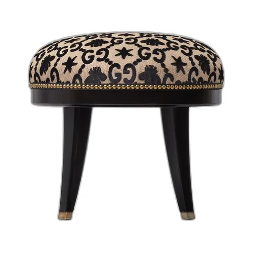 GG bee and star jacquard round stool