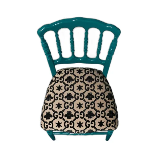 Wood chair with GG bees and stars