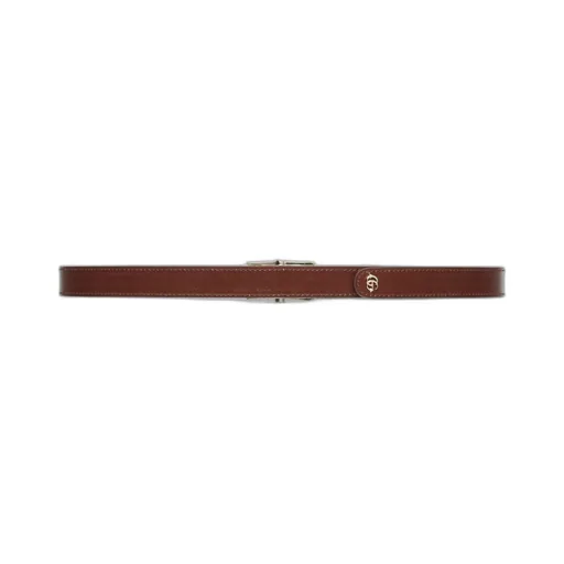 Reversible thin belt with rectangular buckle