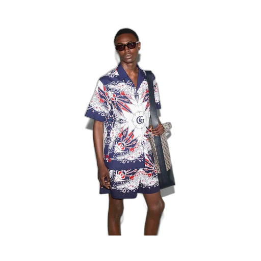 Double G bandana print cotton shirt