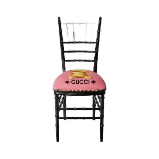 Chiavari chair with Gucci bear embroidery