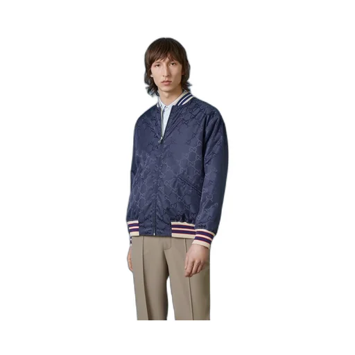 Nylon canvas reversible zip jacket