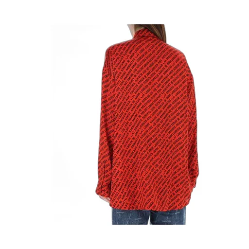 Logo Printing Long-Sleeved Shirt Red