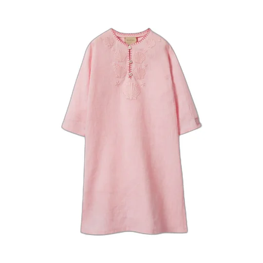 Children's linen dress with embroidery