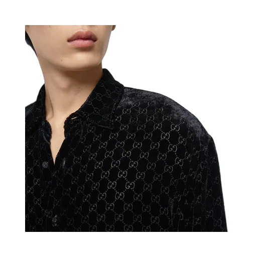 GG velvet oversized shirt