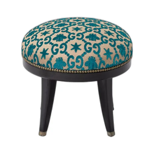 GG bee and star jacquard round stool