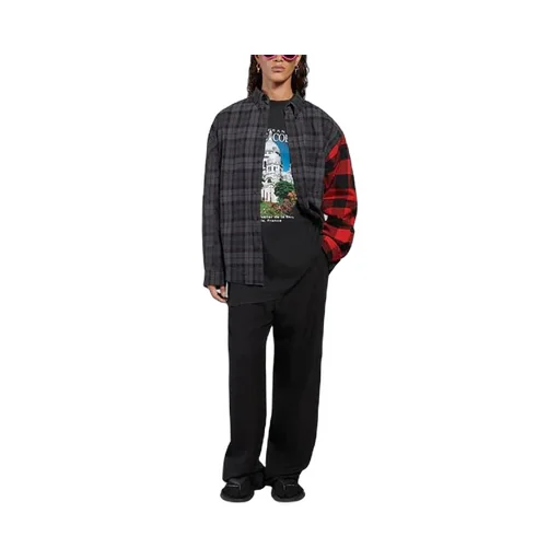 Patchwork Plaid Flannel Shirt