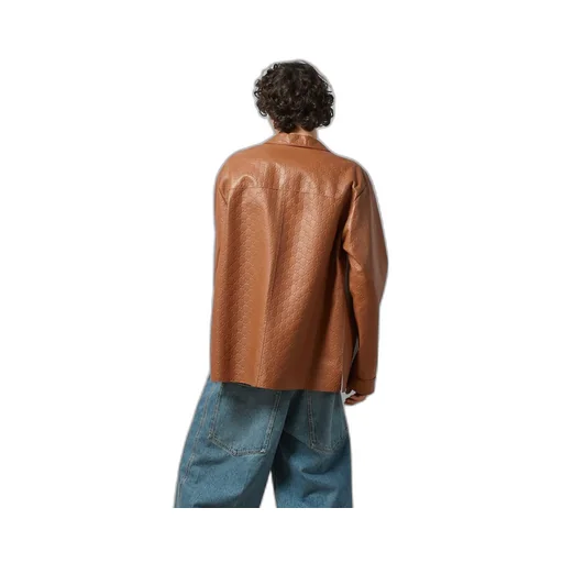 GG embossed leather shirt