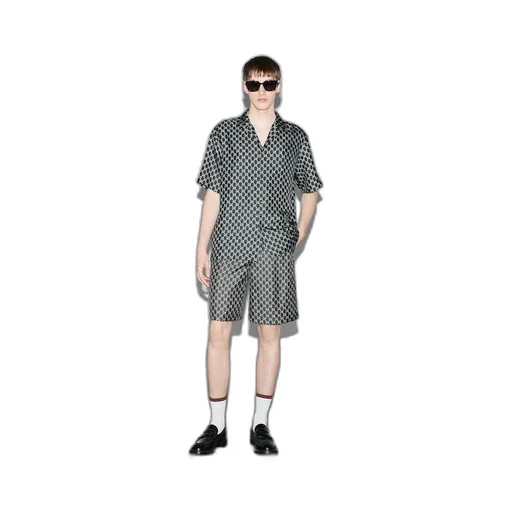GG print silk shirt