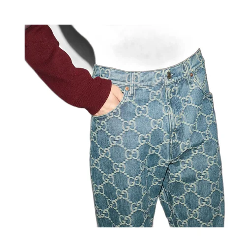 GG jacquard denim trouser