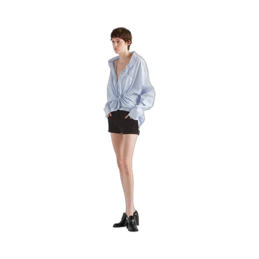 Velvet denim shorts
