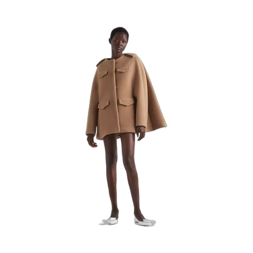 Single-breasted velour caban jacket
