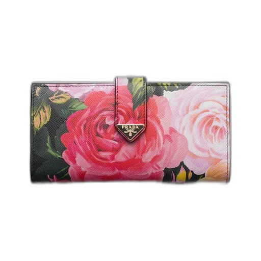 Large printed Saffiano leather wallet